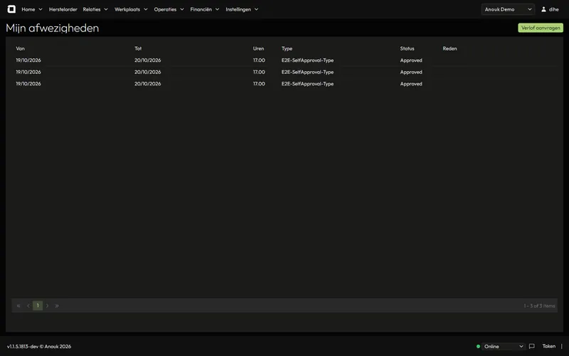Personal time-off requests with status